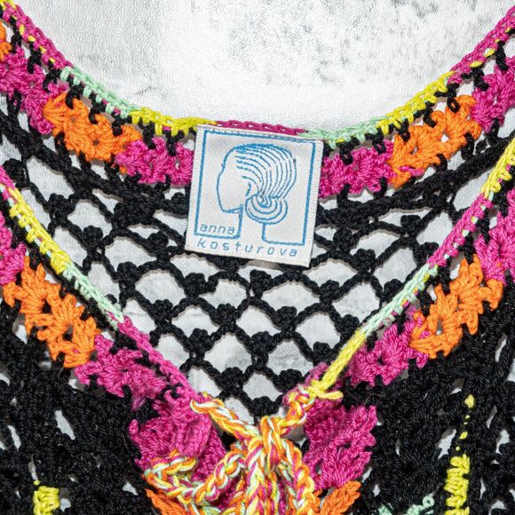 Anna Kosturova Size S Astral Nomad Crop Top Crochet knit multi color - Picture 4 of 10